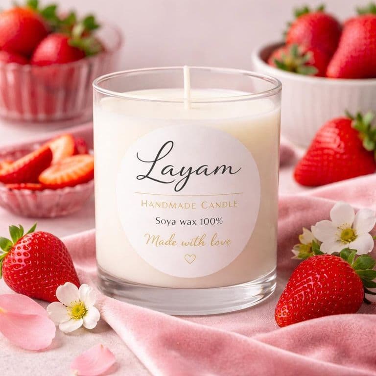شمعة Velvet Strawberry المعطّرة